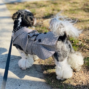 Small Check Best Type Dog Trench Coat  (Brown)