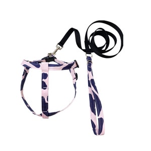 leopard Dog harness & leash set (pink)