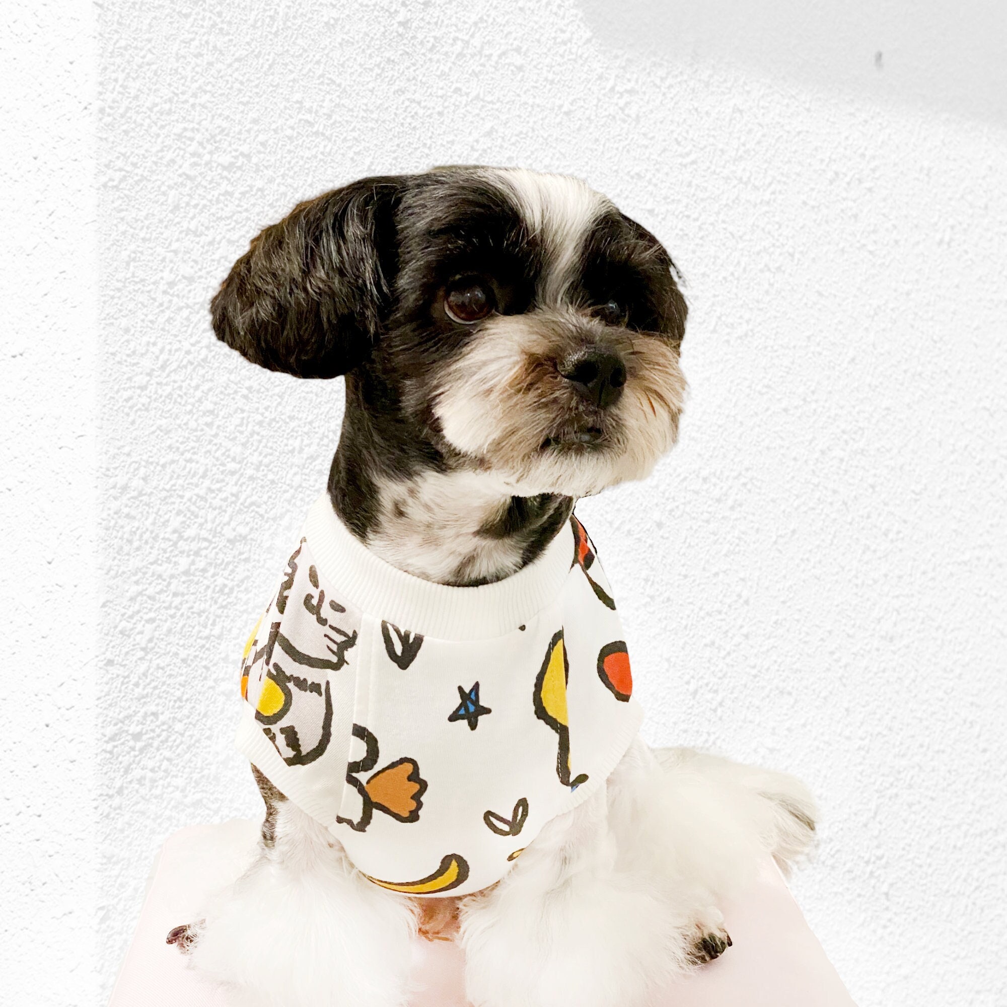 XS size Organic Cotton Snowpuppyny Original Pattern Dog Short Shirt (Friends)
