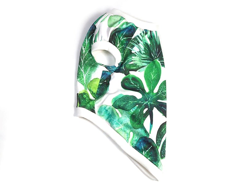 Tropical Green leaves dog shirts small dog shirt.