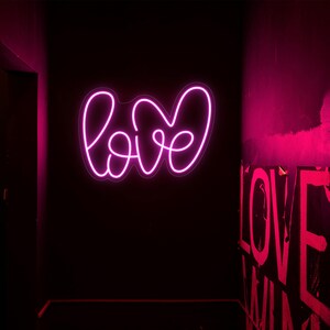 Personalized Custom LED Neon Sign Love Heart Room Decor Neon Bedroom Light Sign-USB Powered