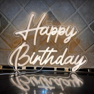 Happy Birthday Personalized Custom LED Neon Sign Room Decor Neon Bedroom Light Sign