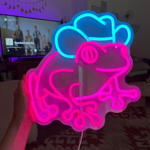 Frog Cowboy Personalized Custom LED Neon Sign Room Decor Neon Bedroom Light Sign