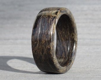 Forged Carbon Fiber Ring, Wedding Ring, Engagement Gold Carbon Band, His Or Hers Band