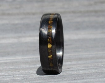 Carbon Fiber and Tiger Eye, Evil Eye Ring, 9th Wedding Anniversary, Carbon Fiber Ring, Gemini Ring