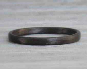 Schwarzer Ehering für Frauen - Karbonfaser Stapelring - Industriering - Minimalistischer Ring - Schwarzer Ring - Geschenk für Freundin