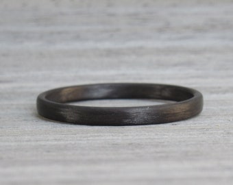 Zwarte trouwring voor vrouwen, koolstofvezel stapelring, industriële, minimalistische ring, zwarte ring, stapelring