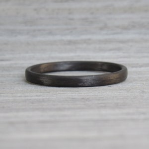 Black Wedding Band for Women - Carbon Fiber Stacking Ring - Industrial - Minimalist Ring - Black Ring - Stackable Ring - Gift for Girlfriend