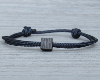 Carbon Fiber Bracelet, Navy Blue Adjustable Bracelet, Bestfriend Bracelet, Minimalist Industrial Bracelet, His or Hers, Black and Blue