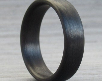 Anello in fibra di carbonio - Fede nuziale da uomo - Fede nuziale per lui - Anello da fidanzato minimalista - Anello nero - Fascia industriale