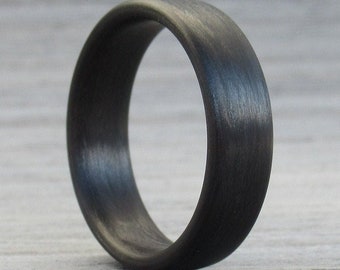 Carbon Fiber Ring - Mens Wedding Band - Everyday Ring - Minimalist Boyfriend Ring - Black Ring - Industrial Band