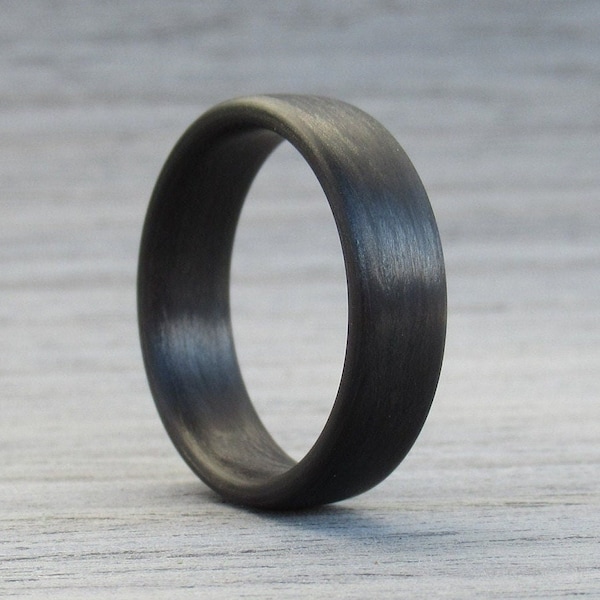 Trouwring voor hem, heren trouwring, koolstofvezel ring, minimalistische ring, vriendje ring, zwarte ring, industriële band, vriendje cadeau