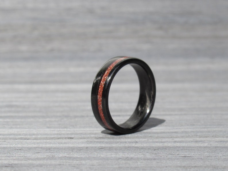 Carbon Fiber Ring Promise Ring Boyfriend Ring Orange Line Etsy