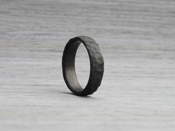 黒曜石リング、ハンマーリング、カーボンファイバーリング、ゴス結婚