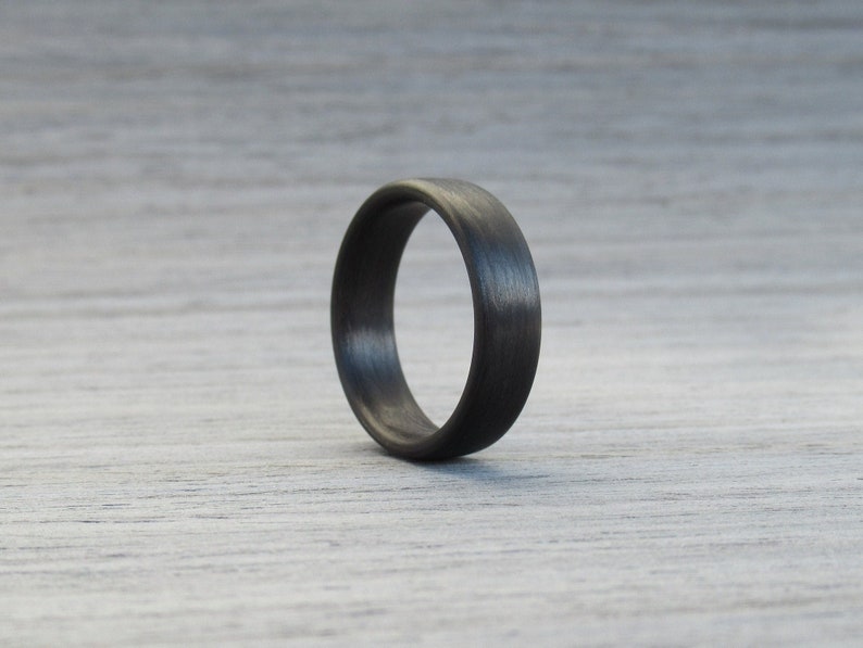 Wedding Ring for Him, Mens Wedding Band, Carbon Fiber Ring, Minimalist Ring, Boyfriend Ring, Black Ring, Industrial Band, Boyfriend Gift image 1