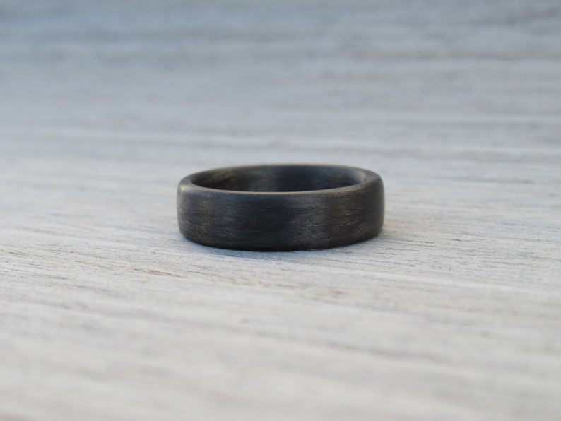 Wedding Ring for Him, Mens Wedding Band, Carbon Fiber Ring, Minimalist Ring, Boyfriend Ring, Black Ring, Industrial Band, Boyfriend Gift image 7