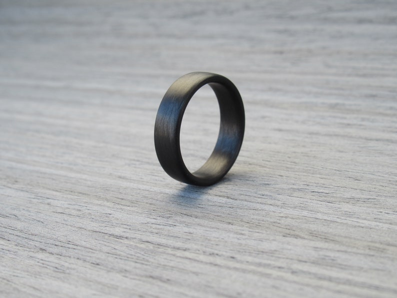Wedding Ring for Him, Mens Wedding Band, Carbon Fiber Ring, Minimalist Ring, Boyfriend Ring, Black Ring, Industrial Band, Boyfriend Gift image 4