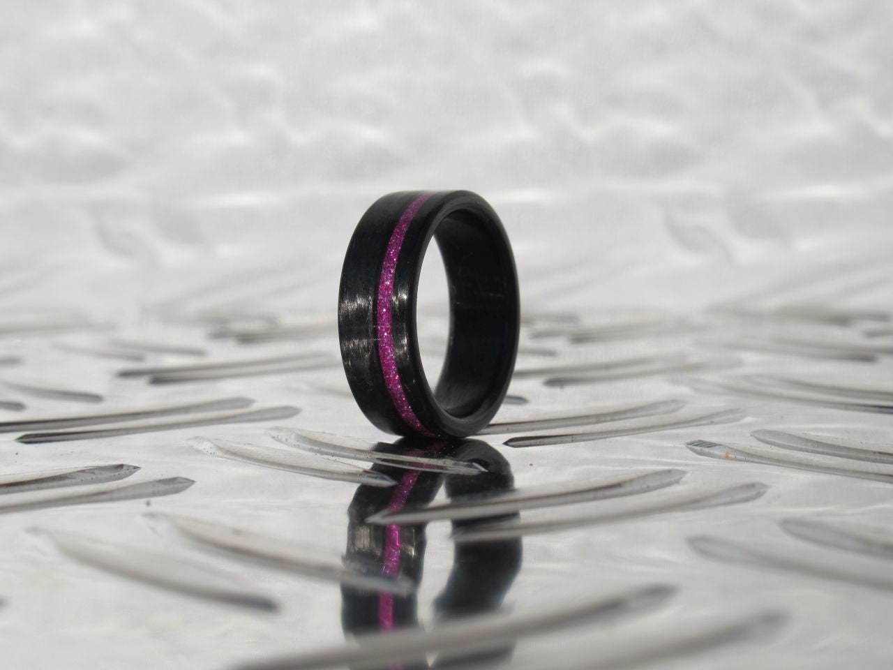 Pink Engagement Ring Pink Sparkle Ring Carbon Fiber Ring | Etsy
