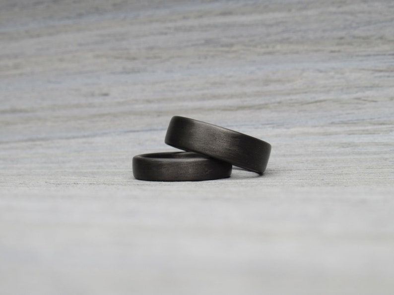Wedding Ring for Him, Mens Wedding Band, Carbon Fiber Ring, Minimalist Ring, Boyfriend Ring, Black Ring, Industrial Band, Boyfriend Gift image 6