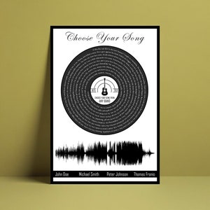 Any Song You Want In This Format | Daughter to Father Gift | Personalized Gift Idea For Dad | Vintage Rock Posters | Country Song Lyrics