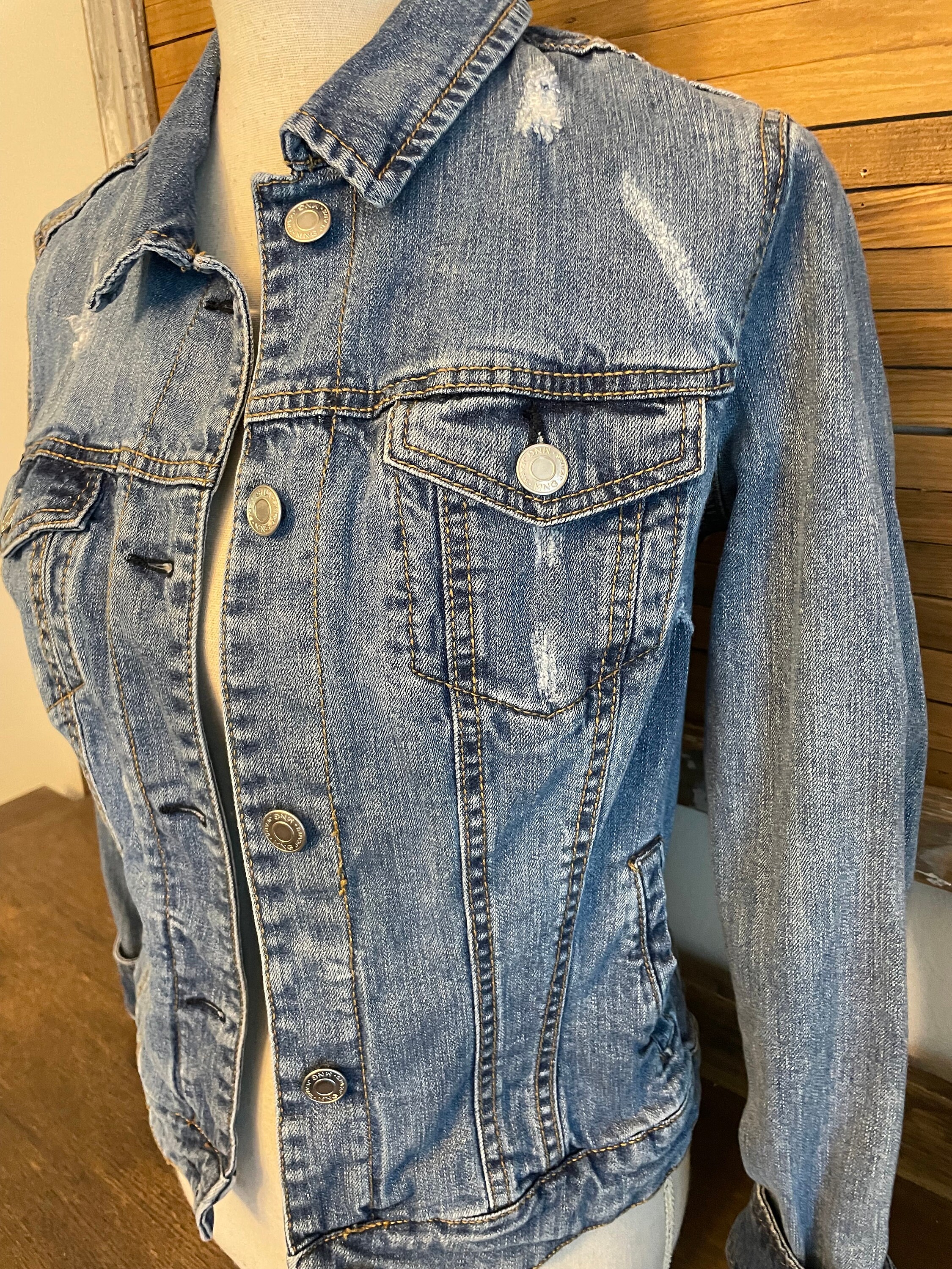 Vintage Worn Blue Denim Reimagined Jean Jacket With Vintage Etsy
