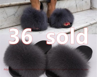 Faux Fox Fur Stripe Color Fur Trim Fur Slides Slipper Sandal DIY for Women with Soft Furry Faux Fox Fur Trim for Making Slipper