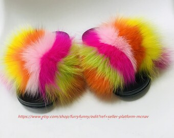 rainbow fuzzy slides