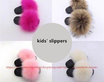 kids fluffy sandals