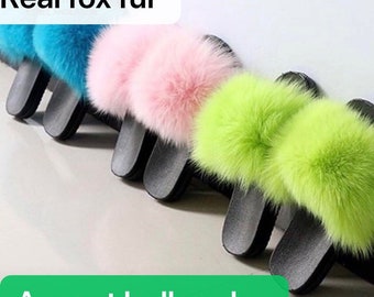 furry slipper slides