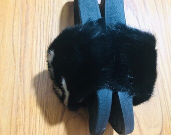 gucci slides with the fur