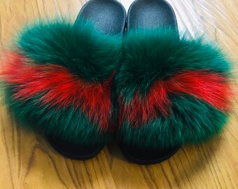 gucci fox fur slides