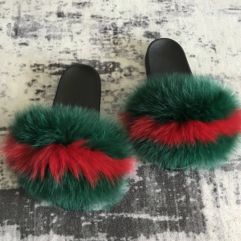 green and red fur slides