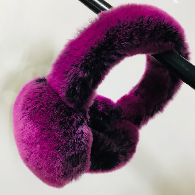 Rose frost Fur Earmuff Real Rex Rabbit Fur Earmuffs Unisex Ear Muff