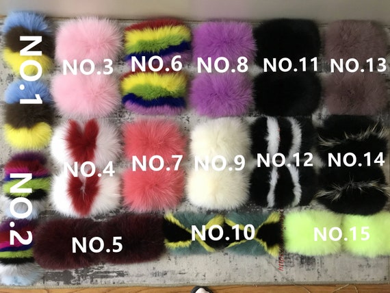 1 Pair Real Fox Fur For slides Slippers 