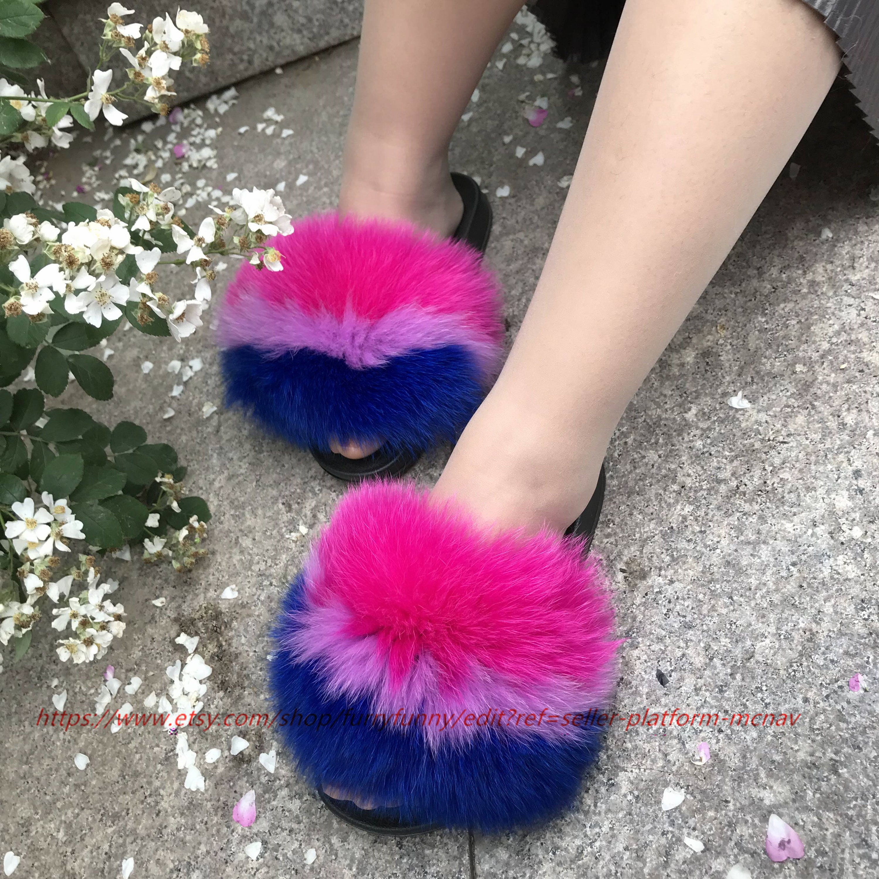 lilac fur slides