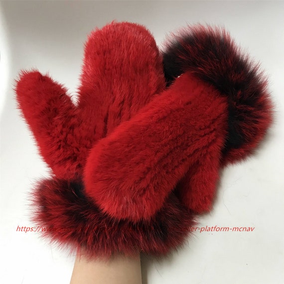 fur winter gloves