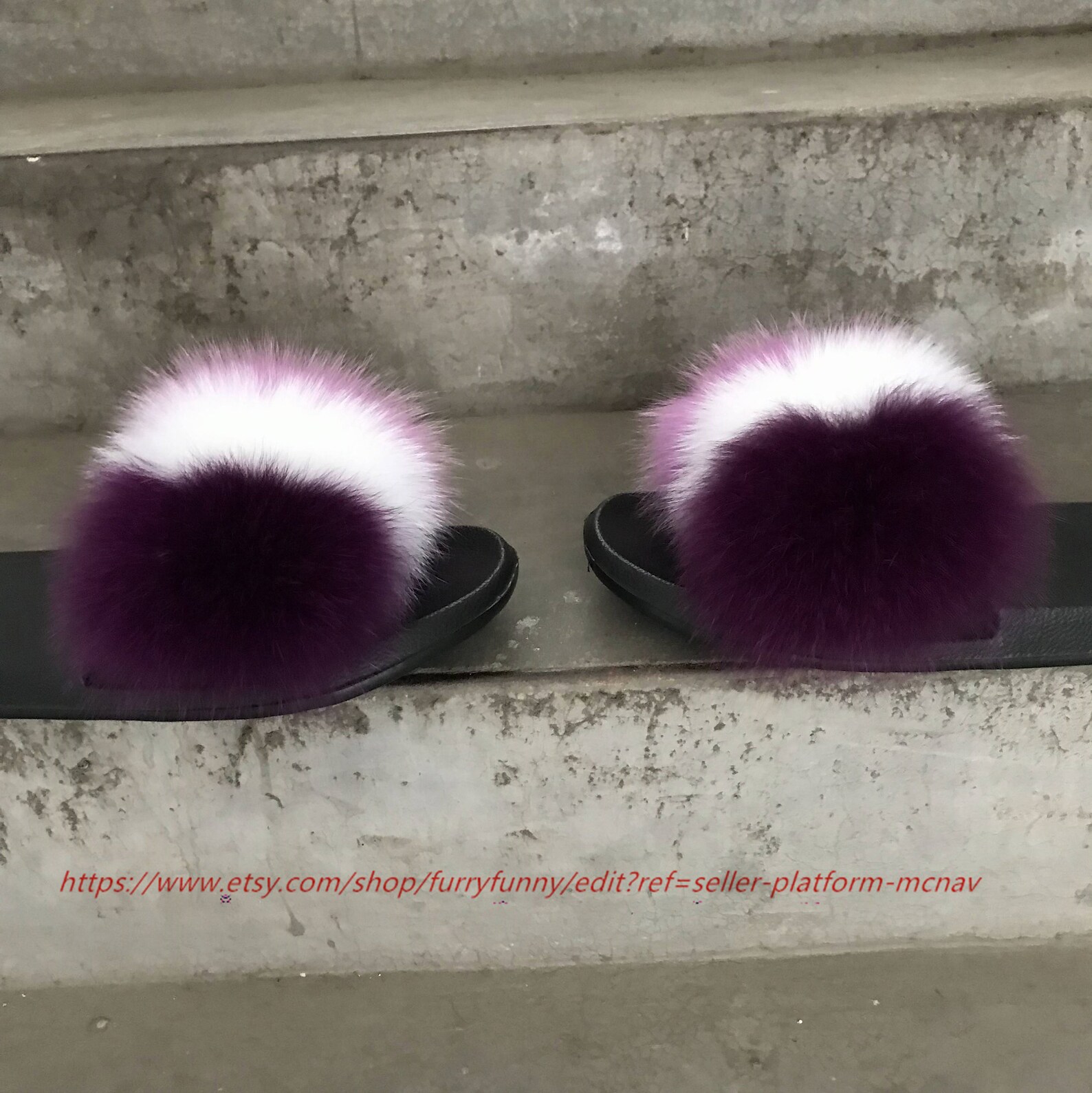 lilac fur slides