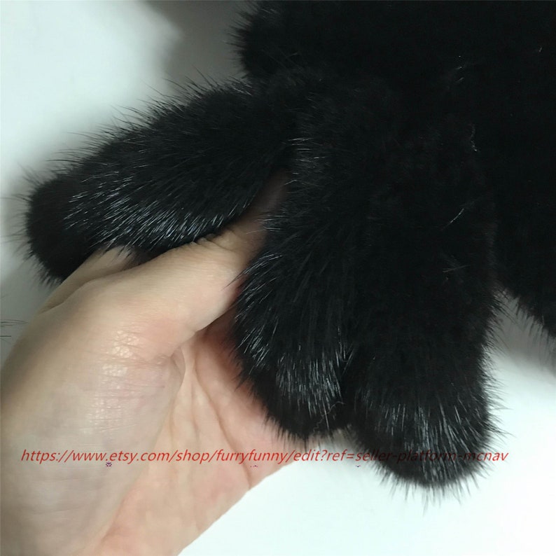 18cm Spider Real Mink fur Soft Cute Toy Keychain Bag Charm Car Keyring