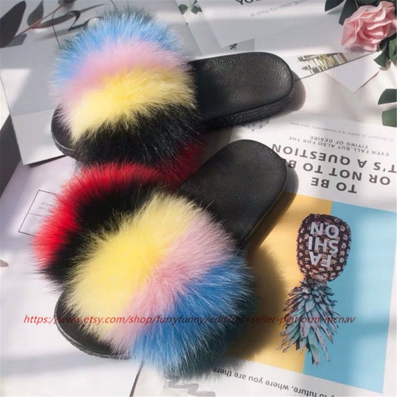 green and red fur slides