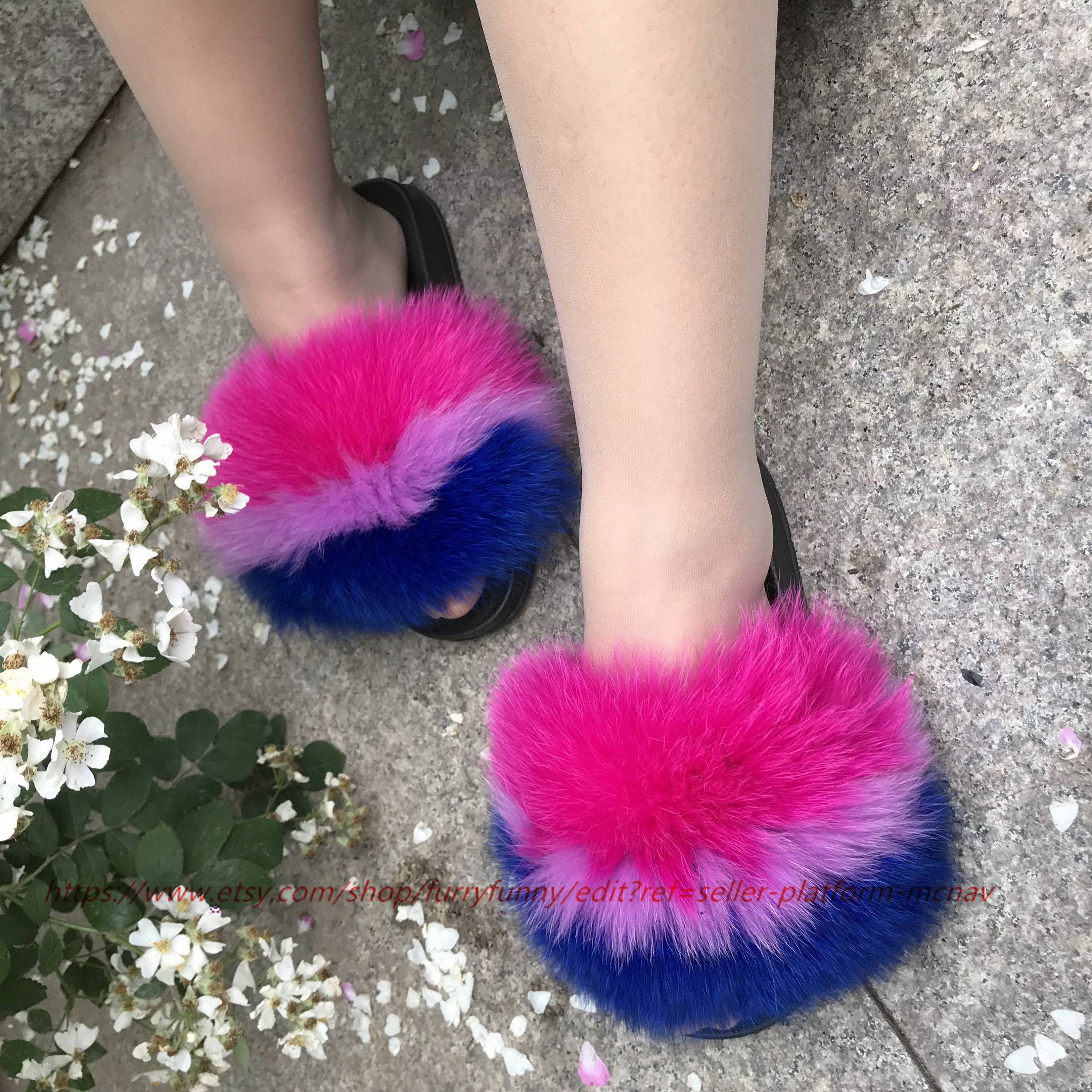 lilac fur slides