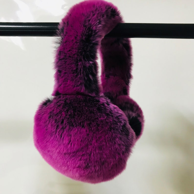 Rose frost Fur Earmuff Real Rex Rabbit Fur Earmuffs Unisex Ear Muff