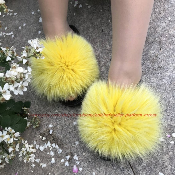 yellow fluffy slides