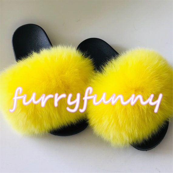 yellow furry slides