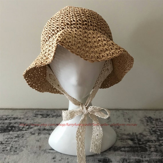 Straw Hat Crochet Cute Floppy Baby Straw Hat Summer Beach Sun | Etsy