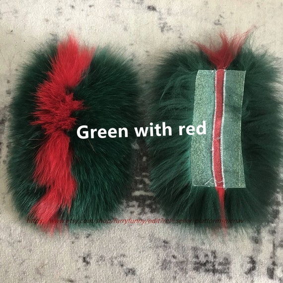 Real Fox Fur For slides Slippers Fluffy 