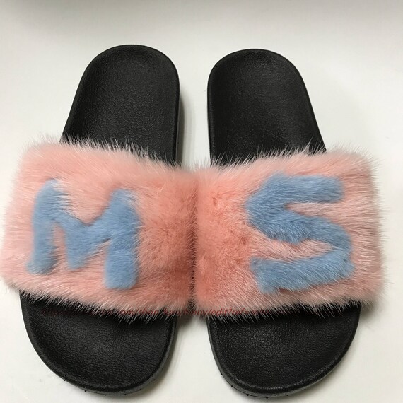 baby fur slide sandals