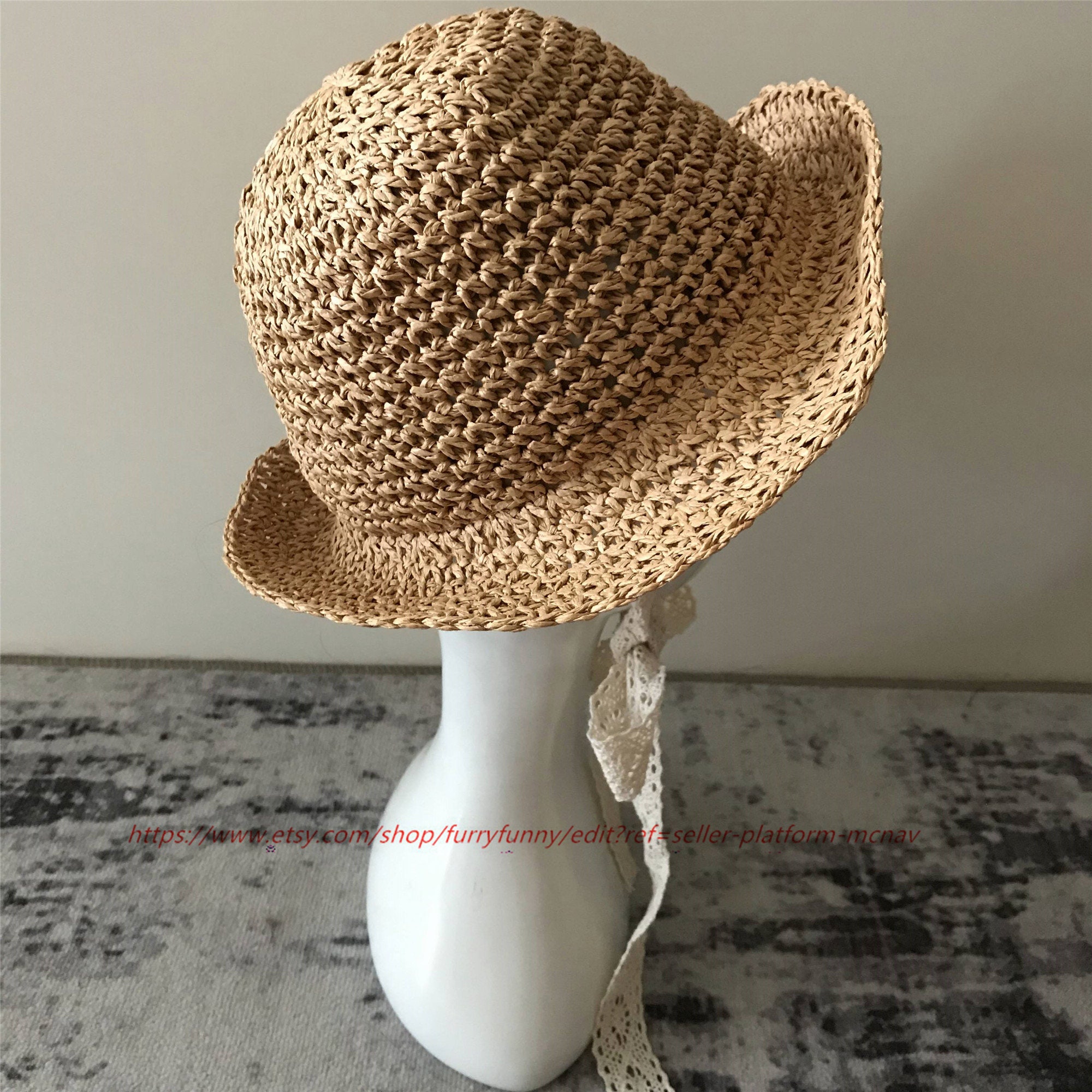 Straw Hat Crochet Cute Floppy Baby Straw Hat Summer Beach Sun | Etsy