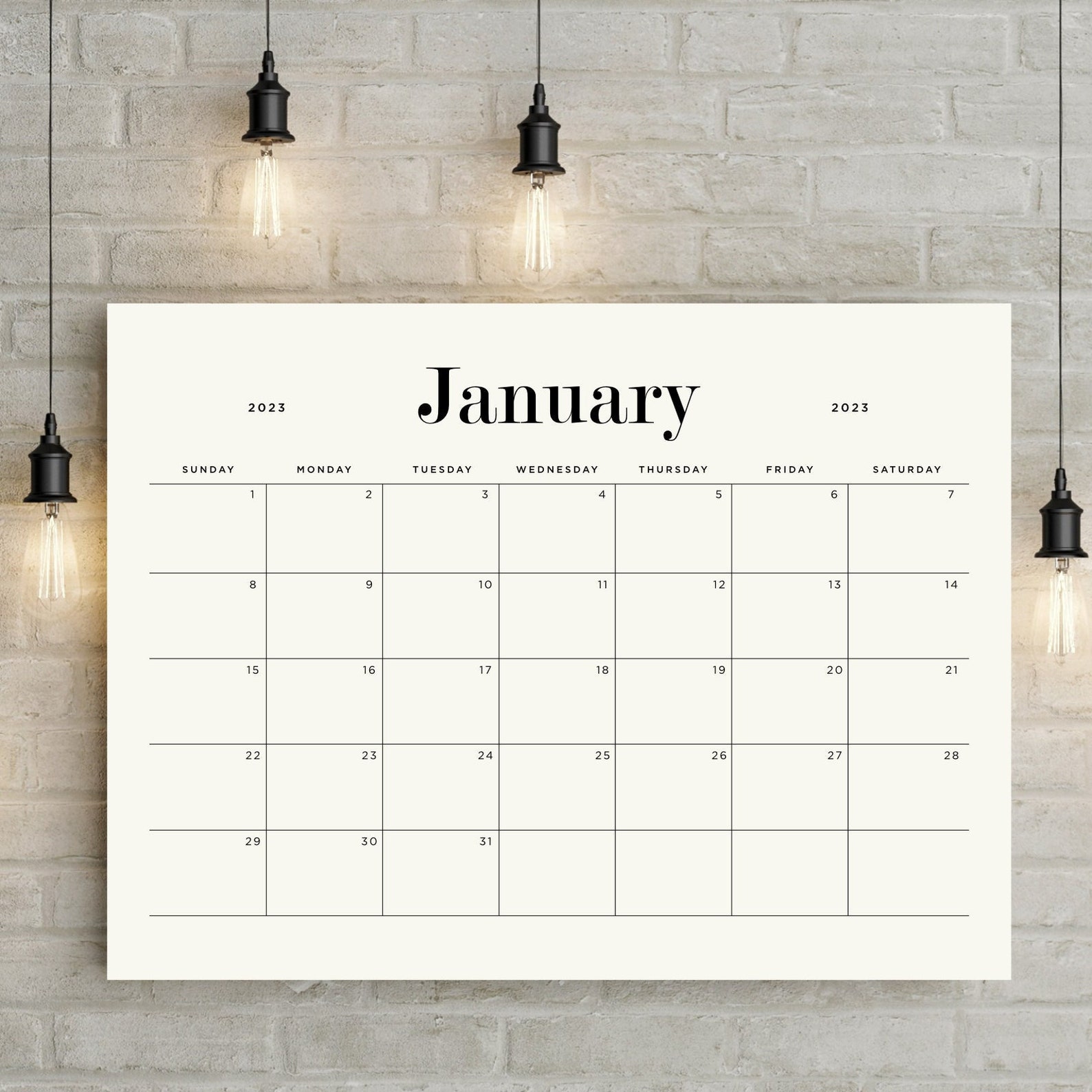 2023 Wall Calendar Printable Large Wall Calendar Giant Wall - Etsy UK