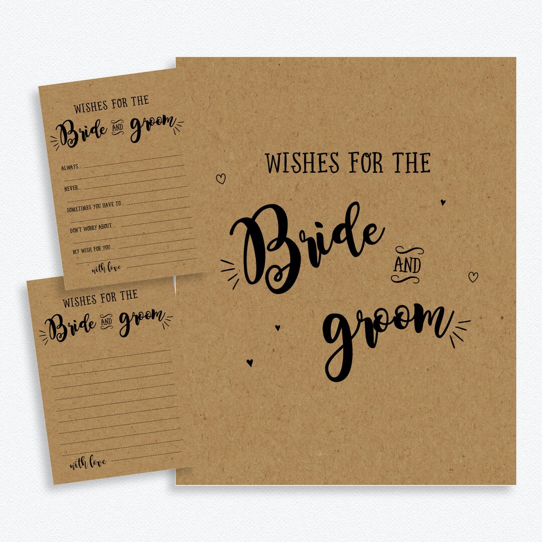 Wishes for the Bride and Groom Cards . Bridal Shower Advice Etsy