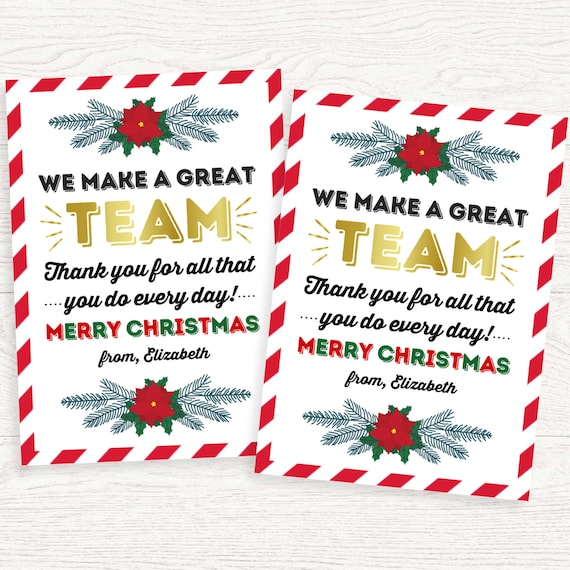 We Make a Great Team Merry Christmas Gift Tag Staff Etsy